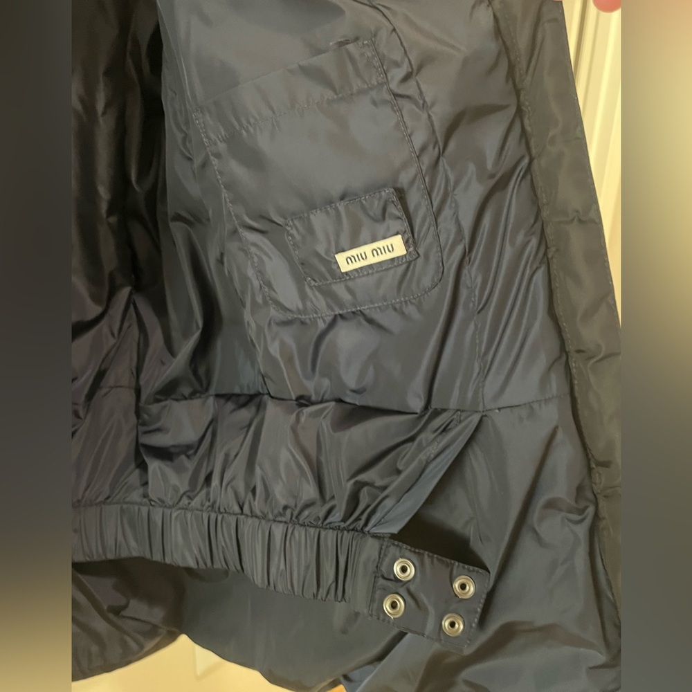 Miu Miu Down Puffer Jacket Coat In Black Size It … - image 7